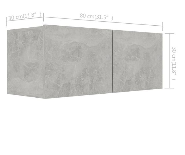 Set TV ormara, 7 dijelova, sivi beton, iverica