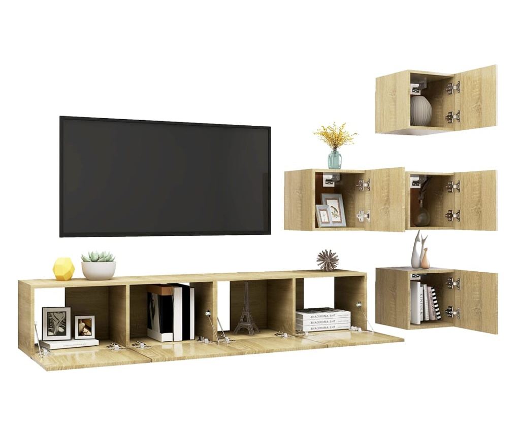 Set TV ormarića, 6 komada, sonoma hrast, iverica - 3