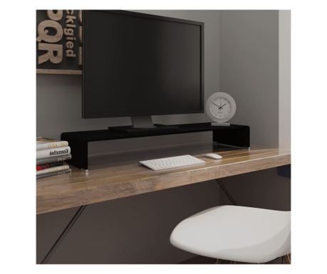 Stalak za TV /Monitor Prozirno Staklo Crni 100x30x13 cm 