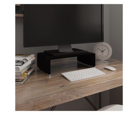 Stalak za TV/Monitor Stakleni Crni 40x25x11 cm 
