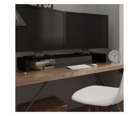 Stalak za TV /Monitor Staklo Crna boja 120x30x13 cm 