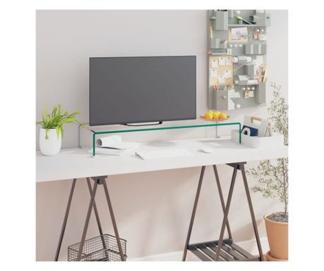 Stalak za TV /Monitor Prozirno Staklo 90x30x13 cm 