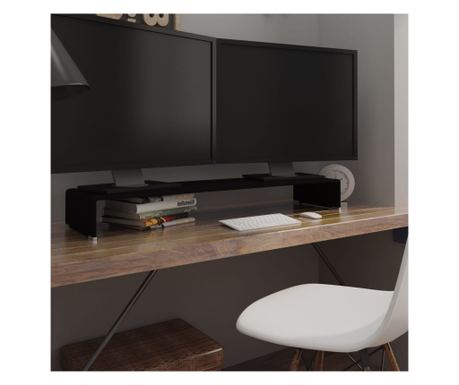 Stalak za TV /Monitor Prozirno Staklo Crni 110x30x13 cm 