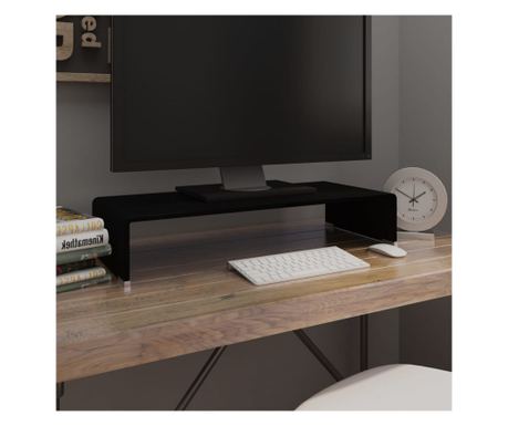 Stalak za TV/Monitor Stakleni Crni 70x30x13 cm 