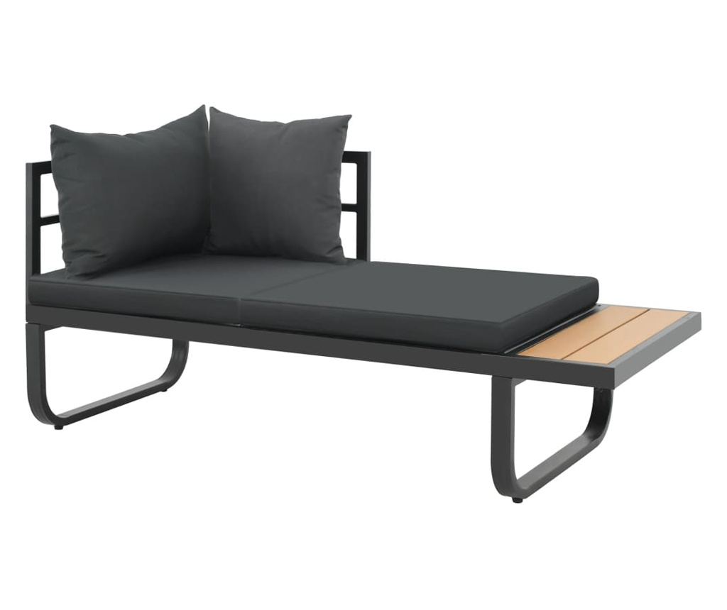 Set vrtne sedežne garniture v kotni izvedbi s blazinami, 2 kosa, aluminij, WPC - 7