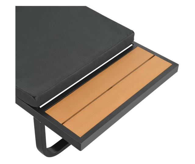 Set vrtne kutne garniture s jastucima, 2 dijela, aluminij, WPC