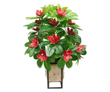 Planta artificiala, Cymbidium fara ghiveci, D4259, 60cm, verde/rosu