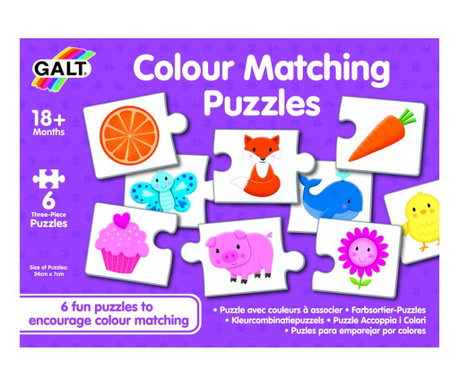 Set de 6 puzzle-uri Lumea culorilor Galt, 18 luni+