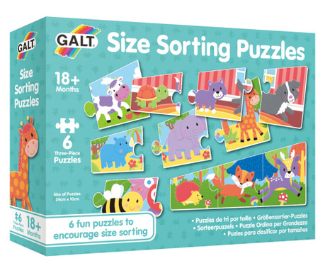 Set 6 puzzle Galt - Animale, 3 piese