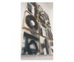 Set 12 tablouri abstracte DhARK, vopsea acrilica pe lemn, design minimalist, 17x17x3,5 cm/buc