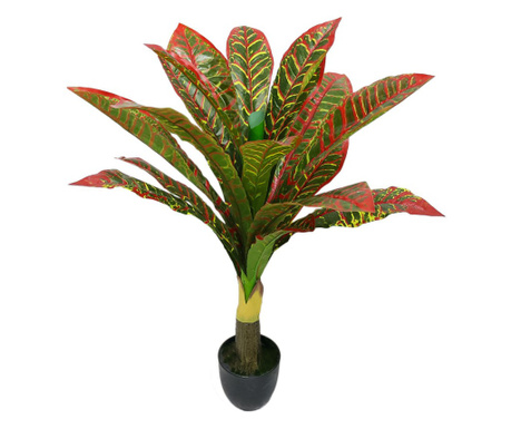 Planta artificiala fara ghiveci, D4284, 100cm, verde/rosu