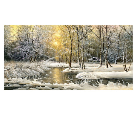 Tablou DualView Startonight Iarna pe lac, luminos in intuneric, 60 x 120 cm