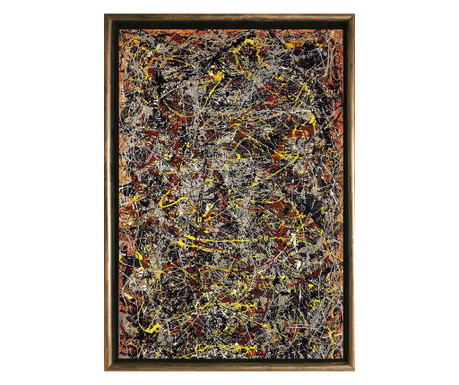Tablou DualView Startonight Numarul 5, Jackson Pollock, reproducere, Rama exterioara Luxury Bronze, luminos in intuneric, 50 x 7