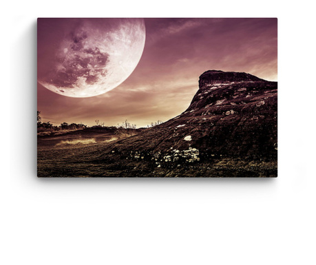 Tablou Startonight pe sticla acrilica Vedere spre Luna, luminos in intuneric, 60 x 90 cm