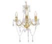 Candelabru cu mărgele, auriu, rotund, 3 becuri E14
