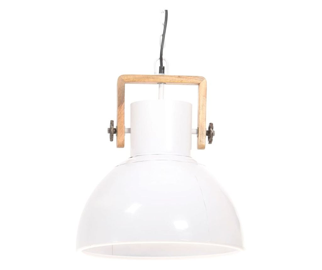 Индустриална висяща лампа, 25 W, бяла, 40 см, E27, кръгла - 3