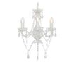 Candelabru cu mărgele, alb, rotund, 3 becuri E14