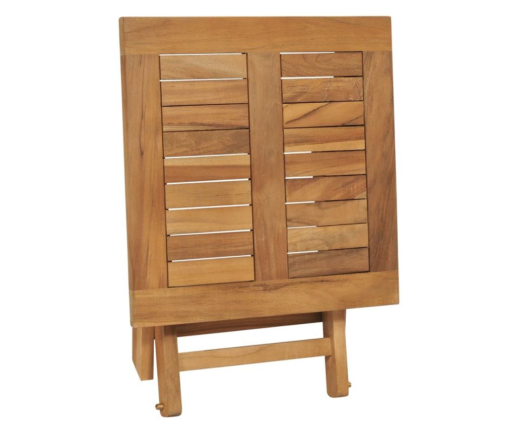 Сгъваем комплект градински мебели, 3 части, масивно тиково дърво - 8