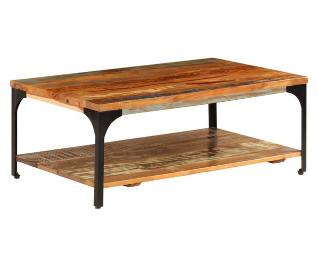 Stolić za kavu s policom, 100 x 60 x 35 cm, reciklirano masivno drvo