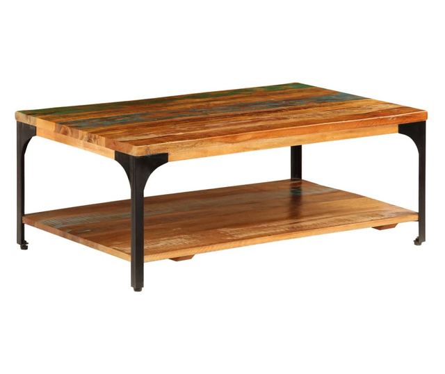 Stolić za kavu s policom, 100 x 60 x 35 cm, reciklirano masivno drvo