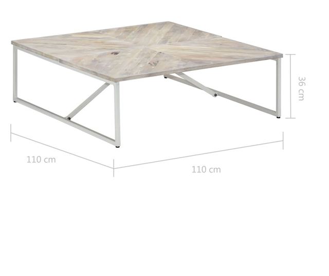 Stolić za kavu, 110 x 110 x 36 cm, masivno drvo manga