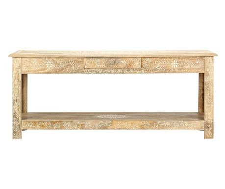 Klubska mizica 110x50x45 cm ročno barvan trden mangov les 