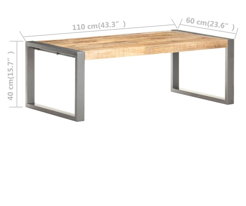 Stolić za kavu, 110x60x40 cm, neobrađeno drvo manga - 6