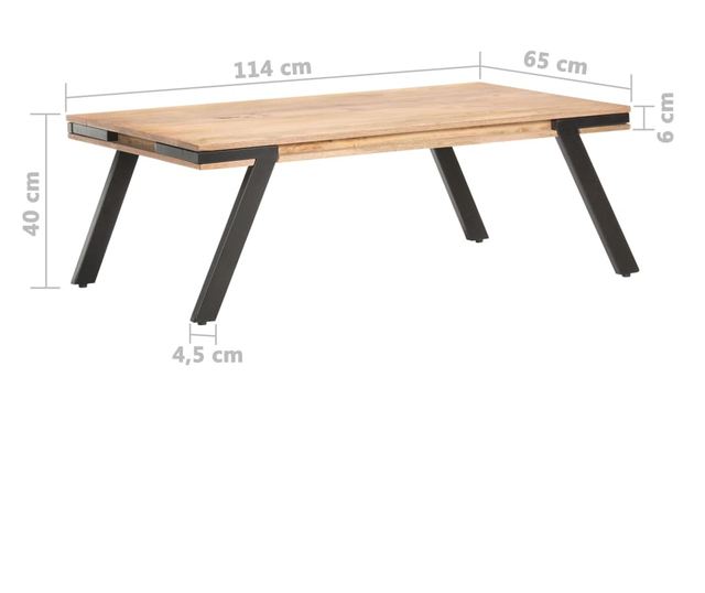 Stolić za kavu, 114x65x40 cm, masivno drvo manga