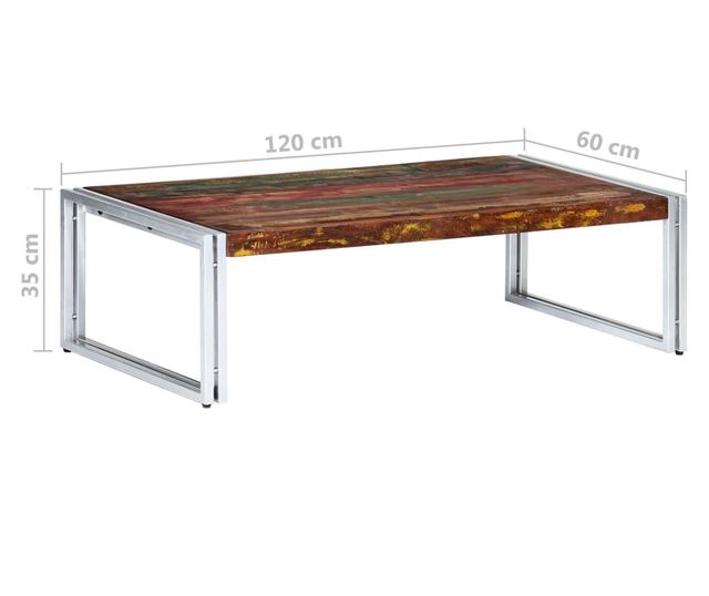 Stolić za kavu, 120 x 60 x 35 cm, reciklirano masivno drvo