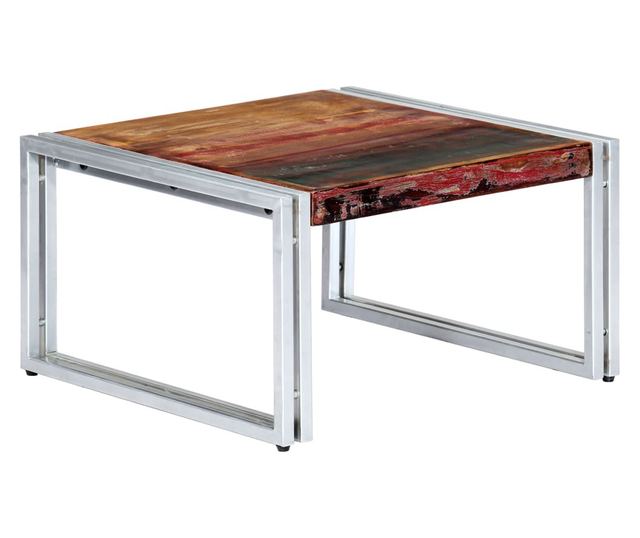 Stolić za kavu, 60 x 60 x 35 cm, reciklirano masivno drvo