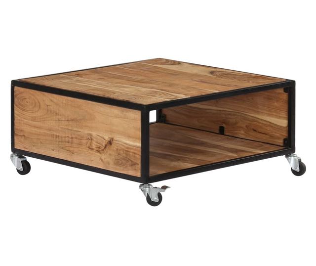 Stolić za kavu, 70 x 70 x 32 cm, masivno drvo akacije