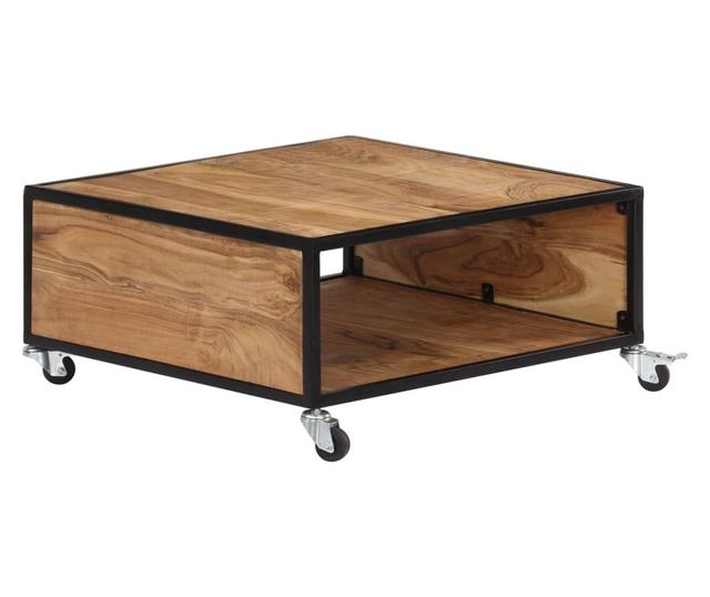 Stolić za kavu, 70 x 70 x 32 cm, masivno drvo akacije