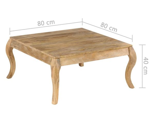 Stolić za kavu, 80 x 80 x 40 cm, masivno drvo manga