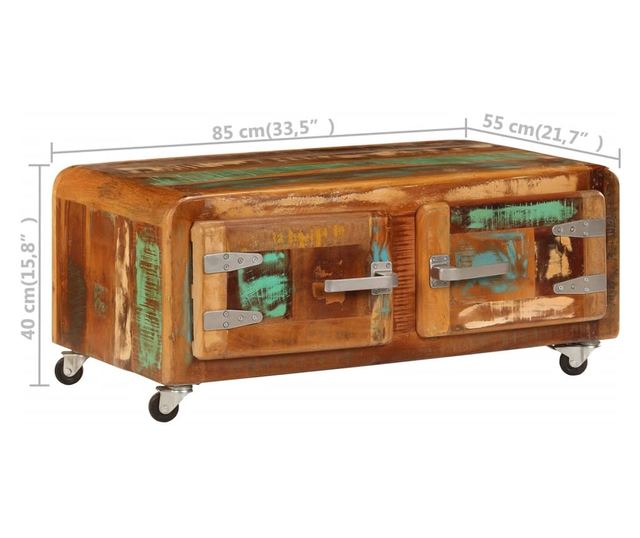 Stolić za kavu, 85 x 55 x 40 cm, reciklirano masivno drvo