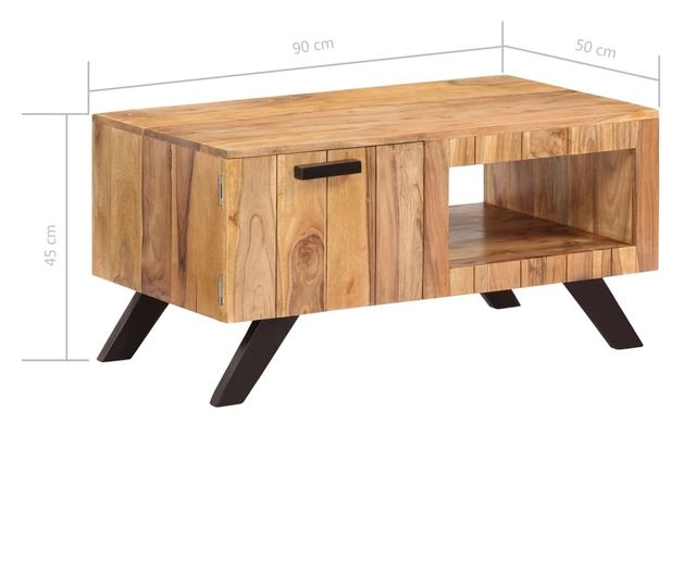 Stolić za kavu, 90 x 50 x 45 cm, masivno drvo akacije