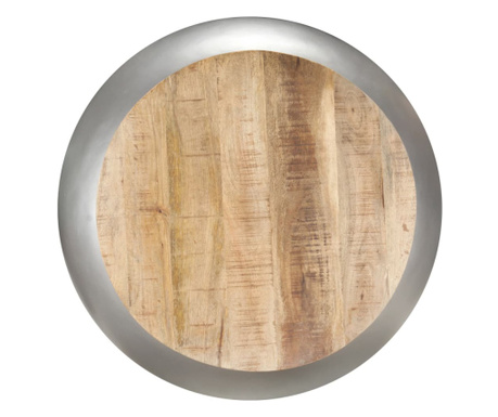 Klubska mizica siva 68x68x30 cm trden mangov les