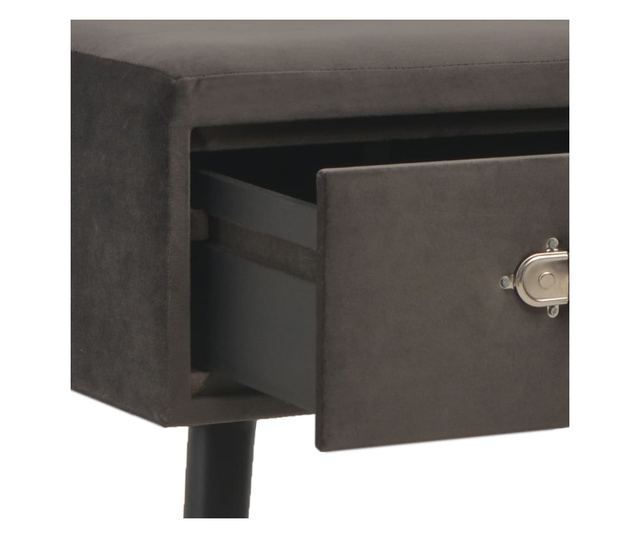 Stolić za kavu, siva, 80 x 40 x 46 cm, baršun