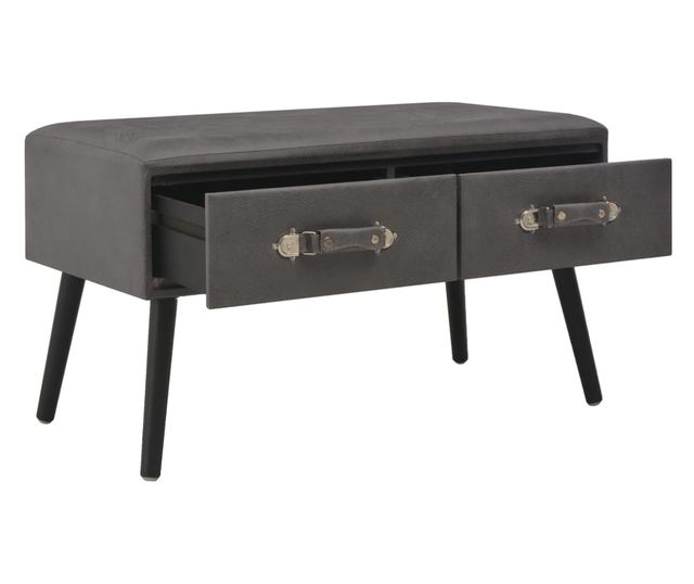 Stolić za kavu, siva, 80 x 40 x 46 cm, eko koža