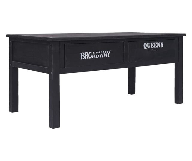 Stolić za kavu, crni, 100 x 50 x 45 cm, drvo