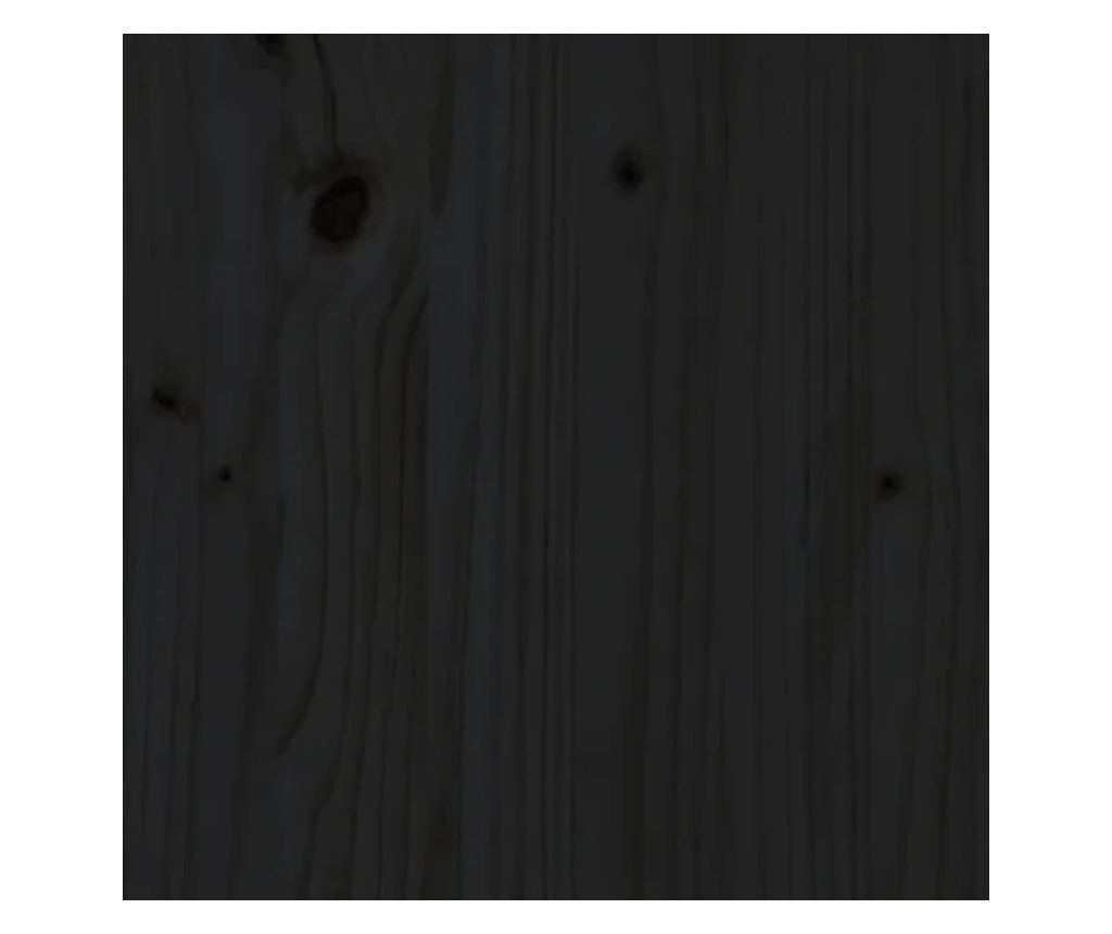 Nočna omarica, črna, 40x40x75 cm, masivno borovo leso - 8