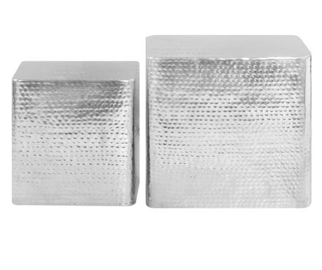 Stolići za kavu 2 kom srebrni aluminijski 