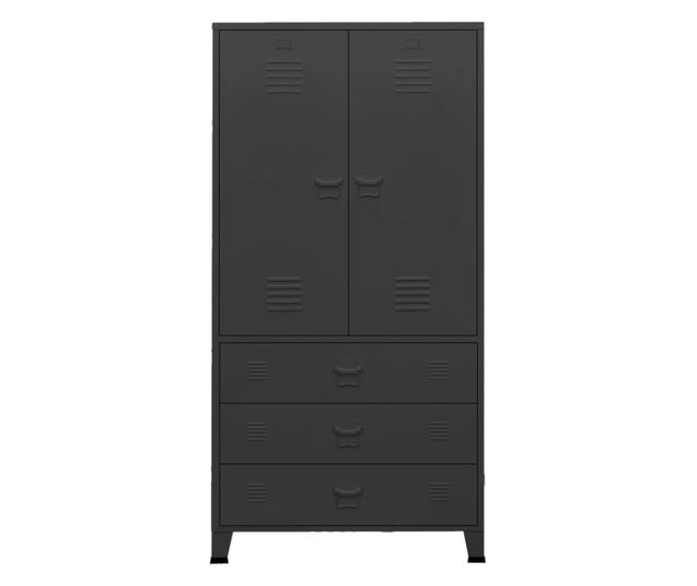 Industrijski ormar crni 90 x 50 x 180 cm metalni