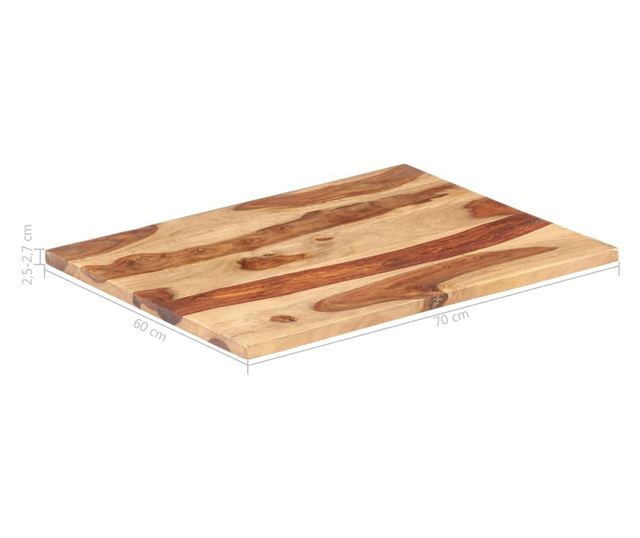 Stolna ploča, 60 x 70 cm, masivno drvo sheesham, 25-27 mm