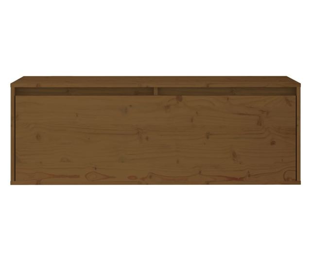 mézbarna tömör fenyőfa faliszekrény 100 x 30 x 35 cm