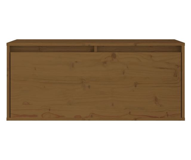 mézbarna tömör fenyőfa faliszekrény 80 x 30 x 35 cm