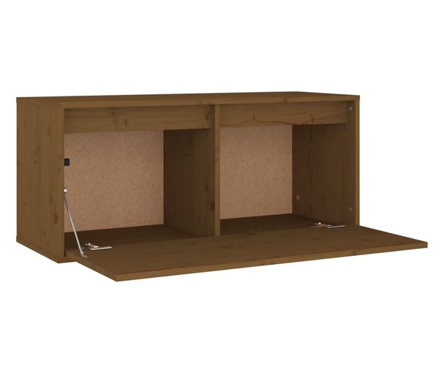 mézbarna tömör fenyőfa faliszekrény 80 x 30 x 35 cm