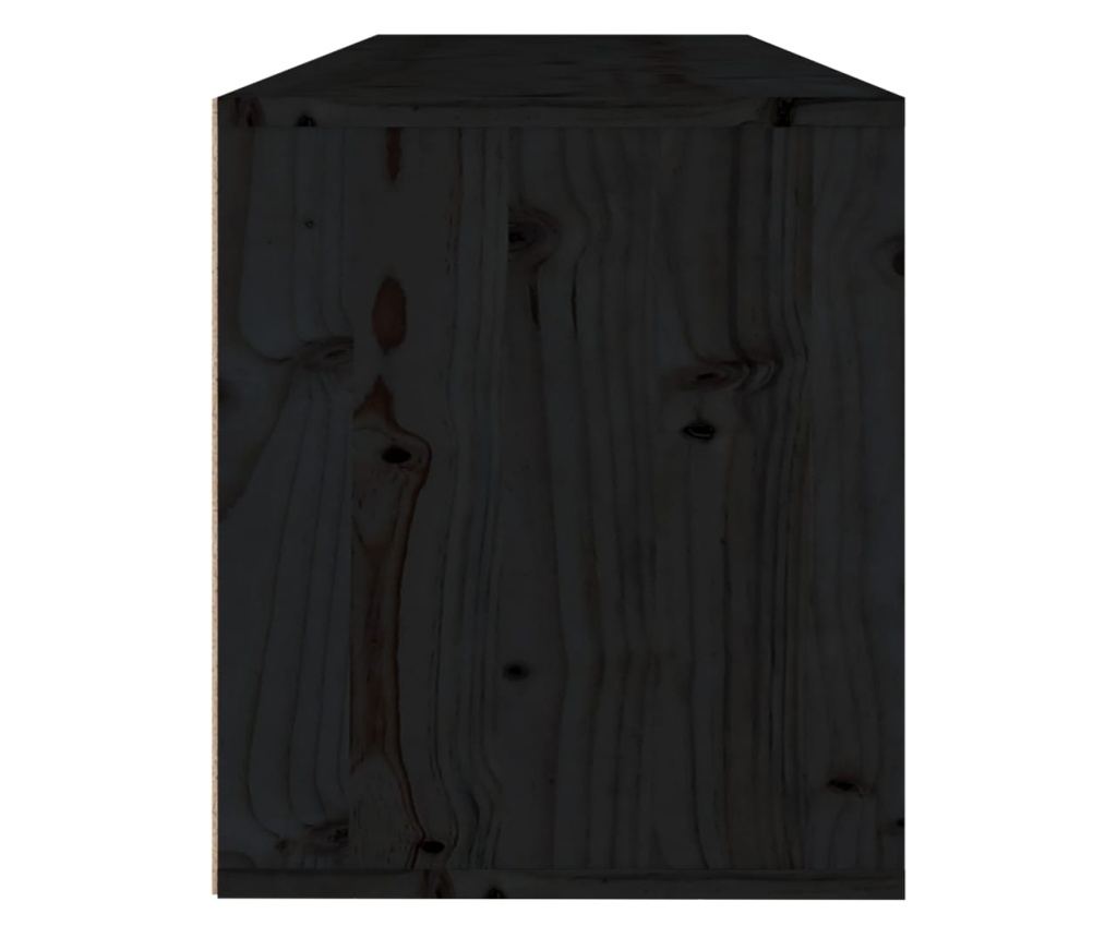 fekete tömör fenyőfa faliszekrény 100 x 30 x 35 cm - 11