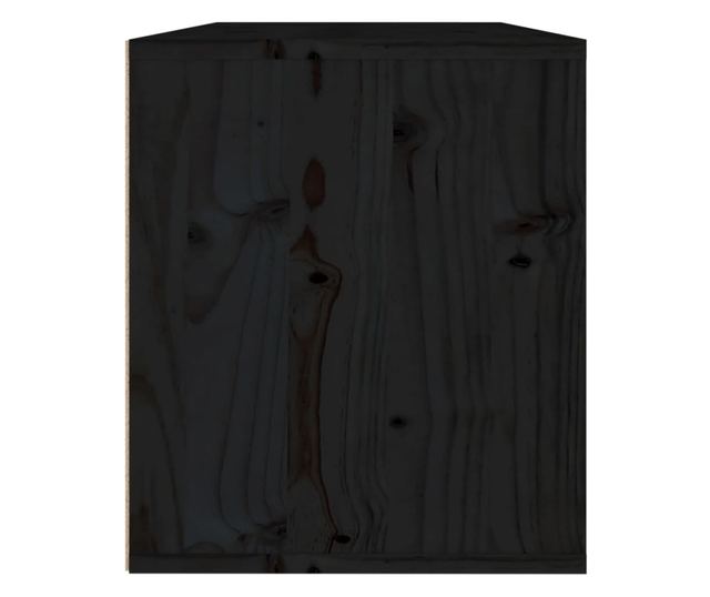 Zidni ormarić, crni, 60x30x35 cm, masivno borovo drvo
