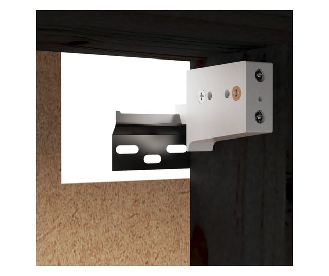 Zidni ormarić, crni, 60x30x35 cm, masivno borovo drvo