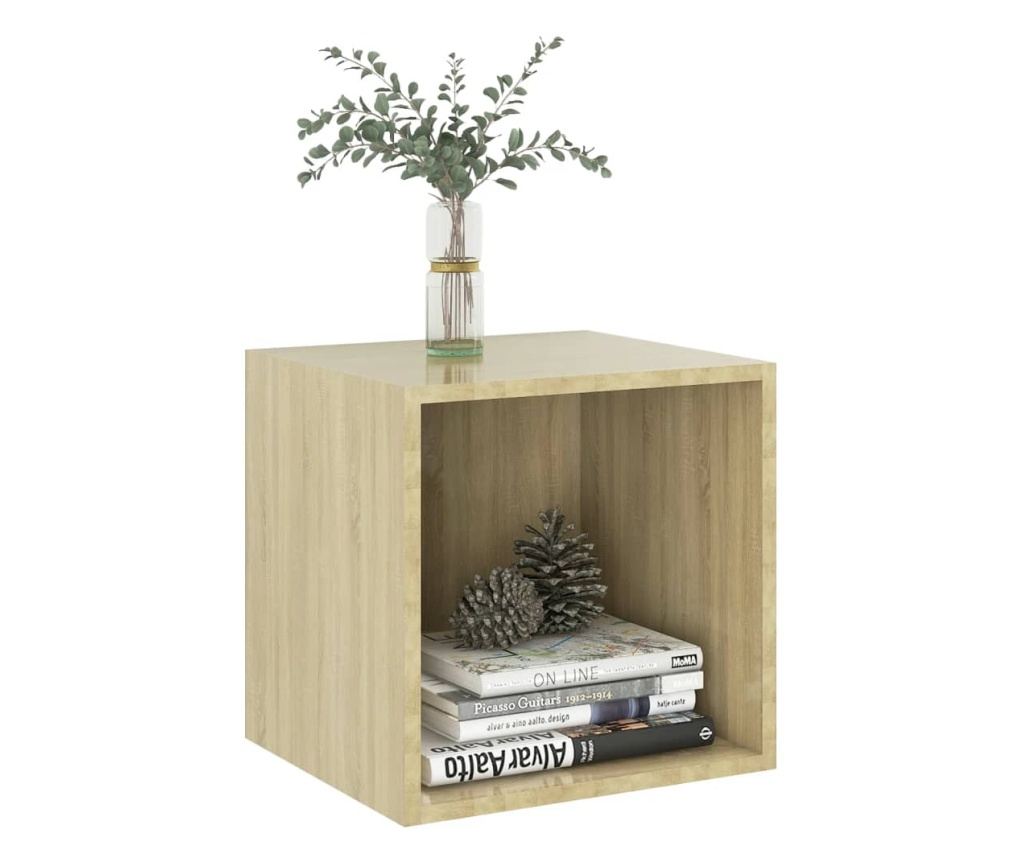 Fali szekrény, Sonoma tölgy, 37x37x37 cm, laminált forgácslap - 3
